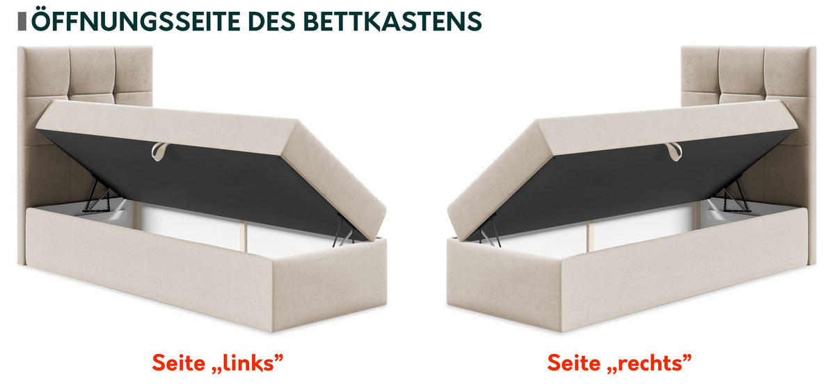 BOXBETT Mini 2, Seite zum Öffnen des Bettkastens: Rechts - Graphitfarben, Holz (100/200cm) - MIRJAN24