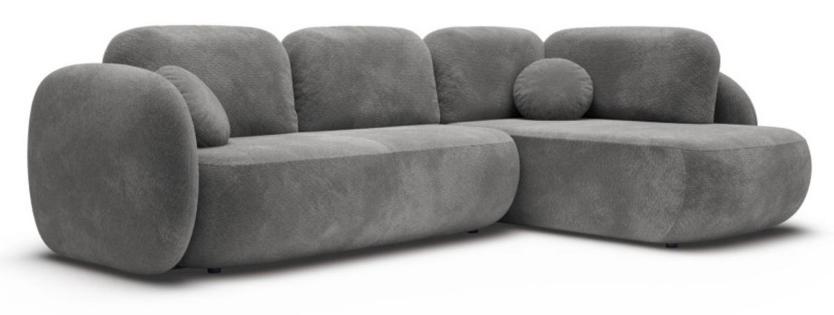 ECKSOFA Dunkelgrau OLIVIO II Ausziehbar Rechts - Dunkelgrau/Grau, Textil (190/289cm) - Sepro Meble