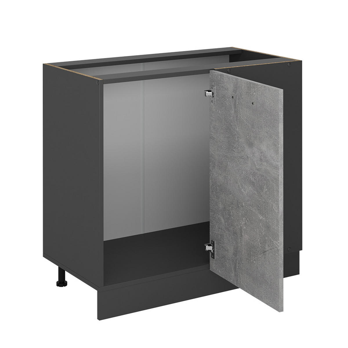 ECKUNTERSCHRANK R-Line Beton 86 cm , AP Anthrazit - Schieferfarben/Anthrazit, Holzwerkstoff (86/81.6/60cm) - Vicco