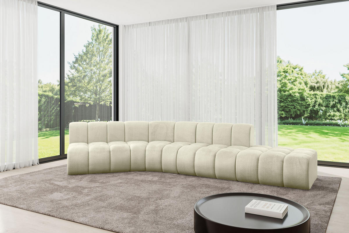 ECKSOFA modulares Sofa Brilo-L1 - 380x174x70 cm Beige - Beige, Holzwerkstoff/Textil (380/174cm) - ALTDECOR