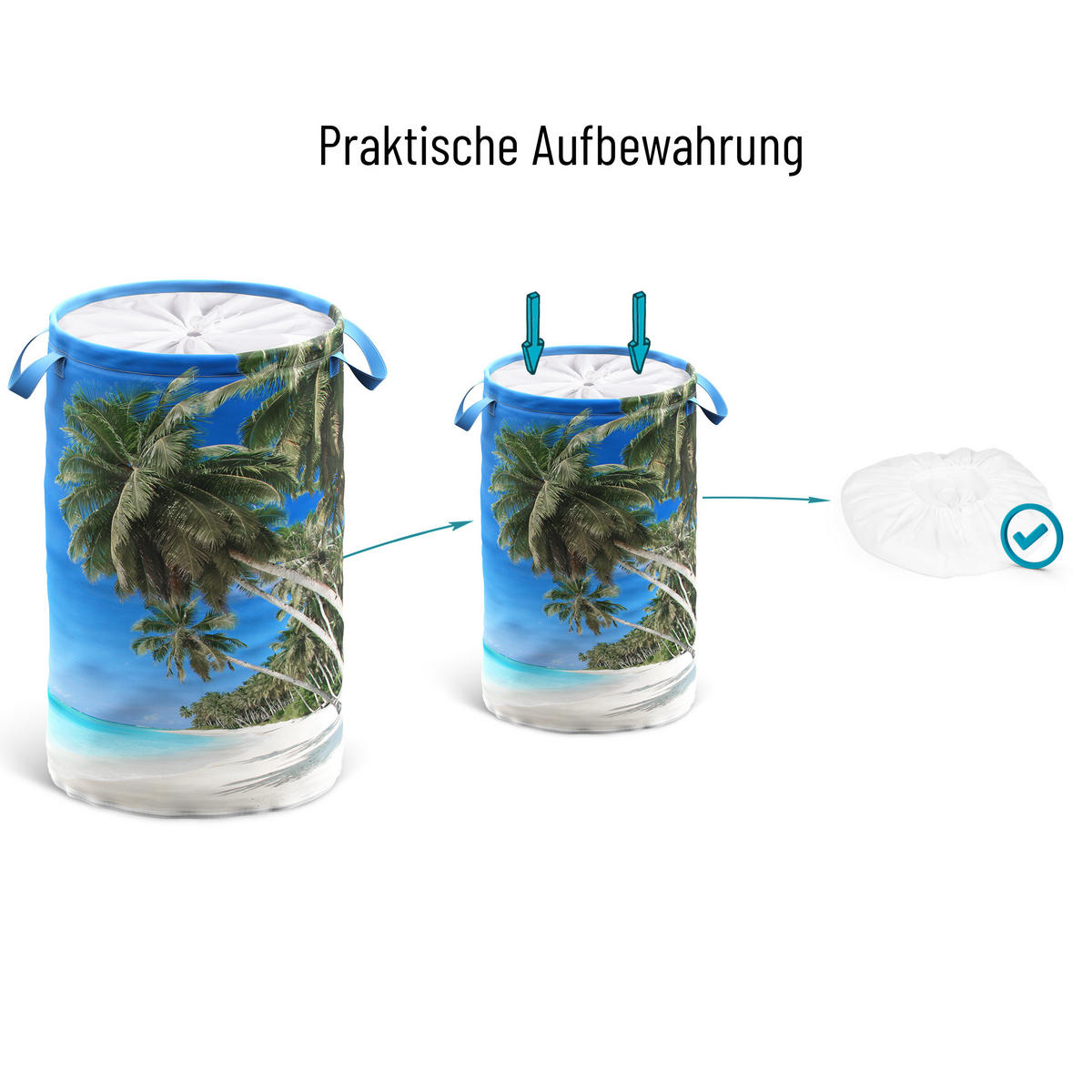 WÄSCHEKORB Karibik - Blau, Textil (37/55/55cm) - Sanilo