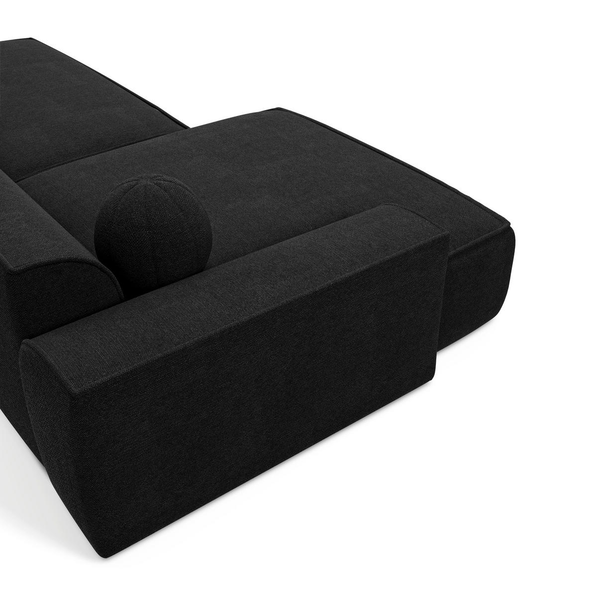 ECKSOFA LINKS Samt Dunkles Anthrazit 260cm - Anthrazit, Textil (155/260cm) - Sia Home
