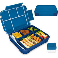 BROTDOSE Kinder mit 5 Fächern 1300ml auslaufsicher Marineblau - Dunkelblau, Kunststoff (17/4.8/23cm)