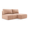 ECKSOFA mit Schlaffunktion rechts Chenille Stoff Pink - Pink/Koralle, Kunststoff/Textil (210/149cm) - Makamii