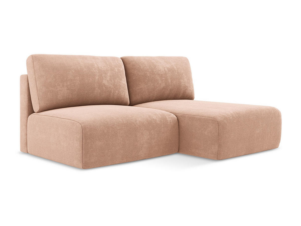 ECKSOFA mit Schlaffunktion rechts Chenille Stoff Pink - Pink/Koralle, Kunststoff/Textil (210/149cm) - Makamii
