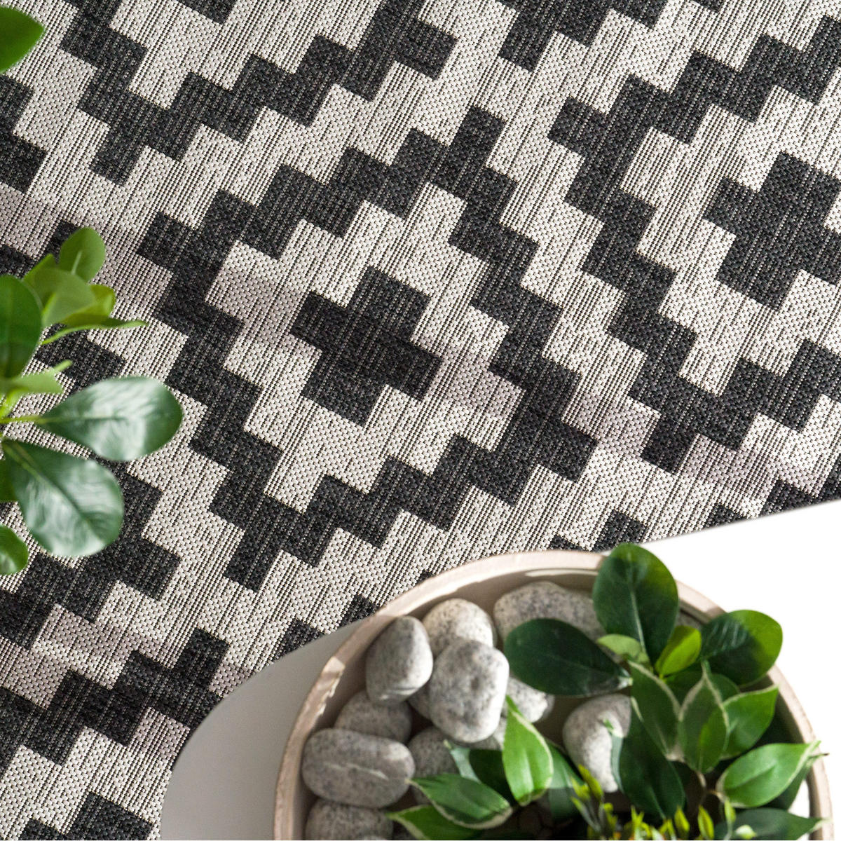 OUTDOORTEPPICH 160/220 cm Modena 222 - Schwarz, Textil (160/220cm) - Paco Home