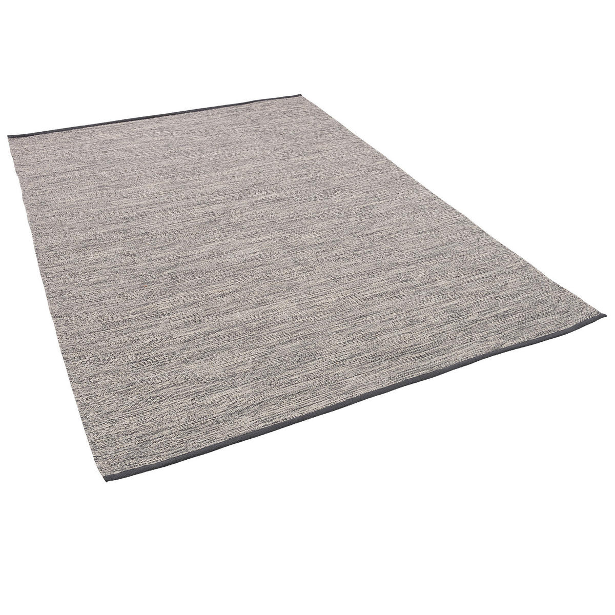BAUMWOLLE NATUR KELIM TEPPICH EASY MELIERT - Grau, Textil (160/230cm) - Pergamon