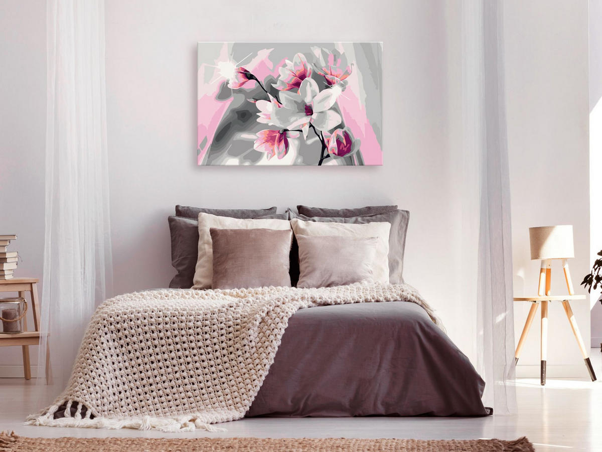 MALEN NACH ZAHLEN 50/40 cm - Pink/Grau, Textil (1.4/40cm) - KUNSTLOFT