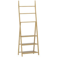 BADREGAL, Badezimmerregal mit 3 Ebenen, Aufbewahrungsregal aus Bambus A-Form - Naturfarben, Holz/Bambusholz (30/153/53.5cm) - HOMCOM