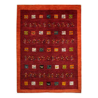TEPPICH Rizbaf Rot 201/146 cm Schurwolle - Rot, Textil (146/201cm) - Looma