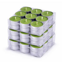 TEELICHT mit Duft - Apfel - 54er Pack - Grün, Naturmaterialien (4/1.5/4cm) - HS Candle