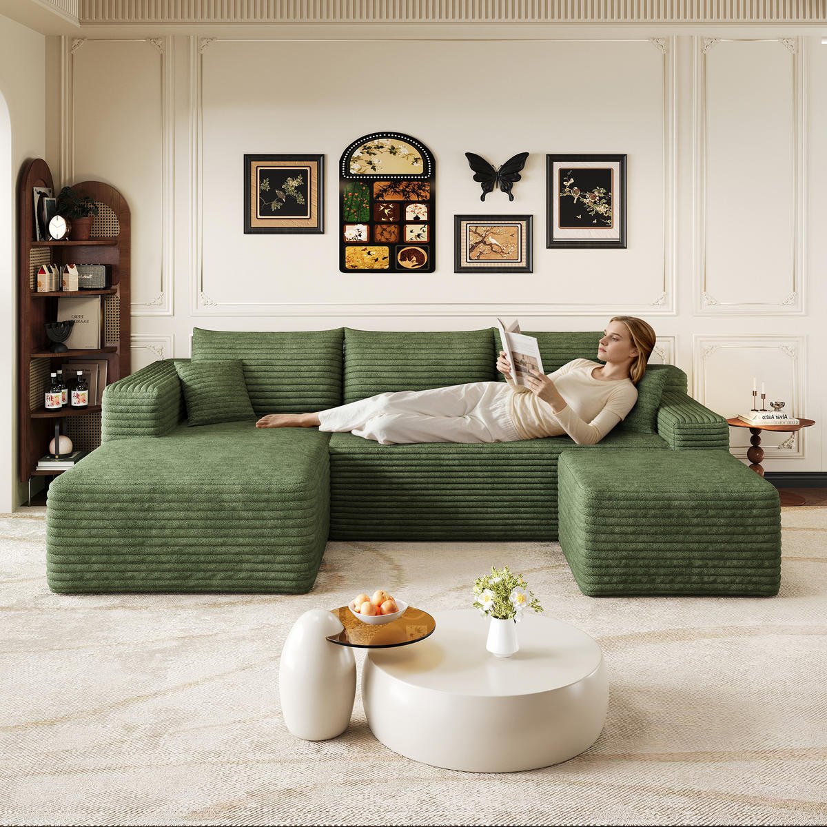 L-FÖRMIGES ECKSOFA Grün 241/151/58 cm 4-Sitzer Ohne Montage - Grün, Textil (241/151cm) - PANGIVO