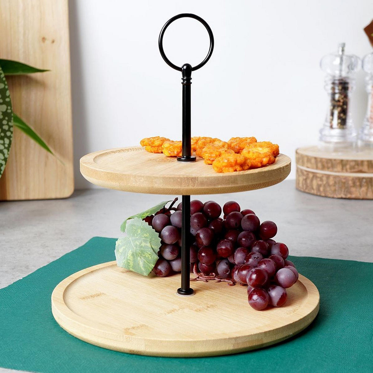 SERVIERETAGERE für Kuchen Braun - Braun, Naturmaterialen (21.5/24cm) - Excellent Houseware