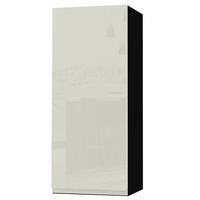 HÄNGESCHRANK Florence W4/40 Schwarz / RAL 1013 perlweiß HG 40 / 32,5 / 96cm - Türanschlag links - Weiß Hochglanz/Schwarz, Holz/Holzwerkstoff (40/96/32.5cm) - Feldmann-Wohnen