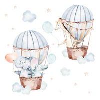 WANDAUFKLEBER 80x117cm - Pastellfarbene Ballons - Multicolor, Kunststoff (80/117/0.1cm) - Wallfluent