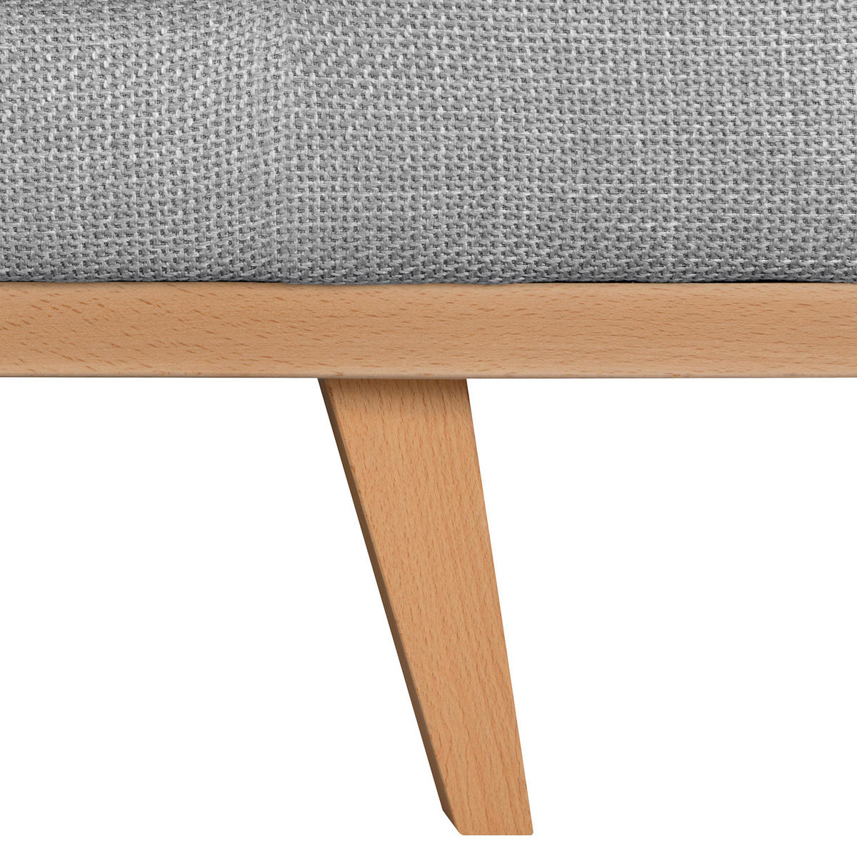 POLSTERHOCKER - Buchefarben/Hellgrau, Buchenholz/Textil (85/43/60cm) - home24