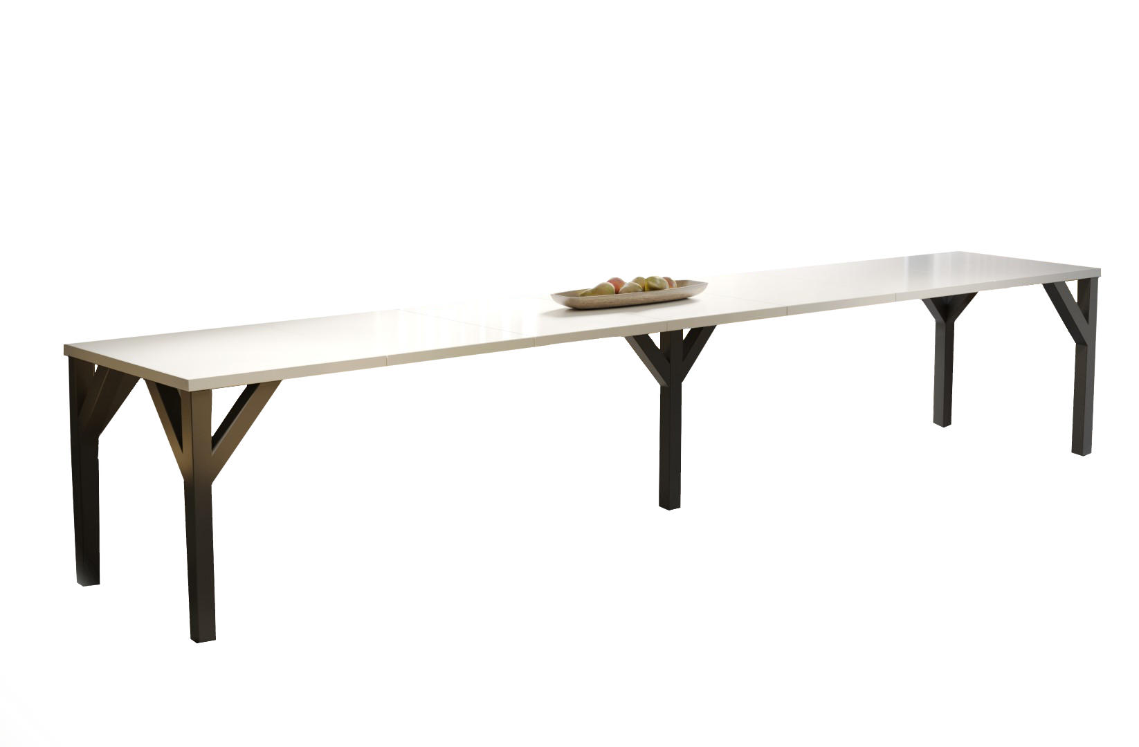 ESSTISCH XXL Dunaj ausziehbar bis 405 cm - Weiß Hochglanz, Holzwerkstoff (130/90/75cm) - Endo-Moebel