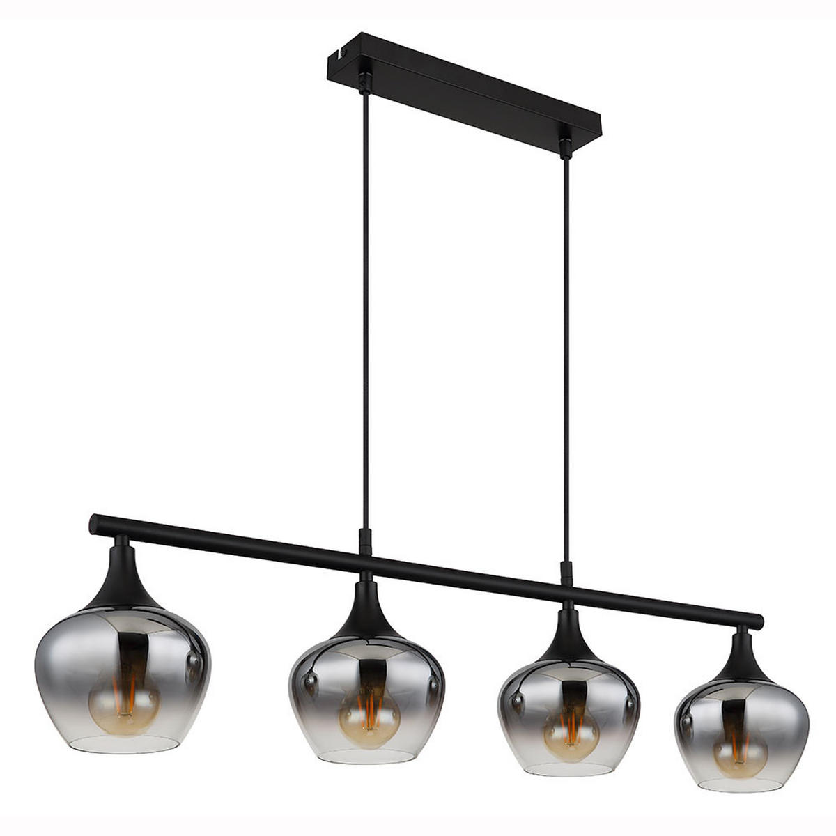 LED HÄNGELEUCHTE Maxy Metall Schwarz - Schwarz, Glas (90/15/120cm) - Globo Lighting