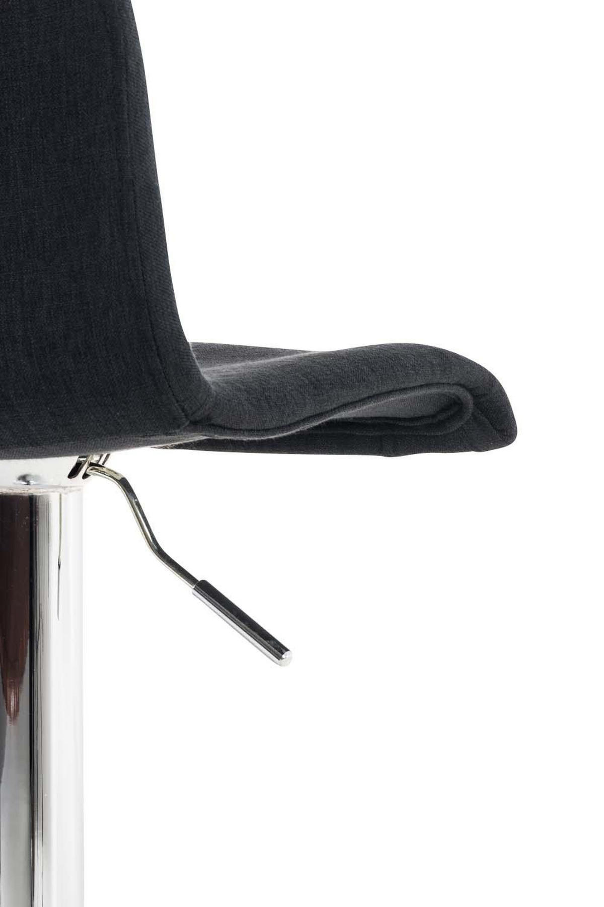 BARHOCKER 2er Set Stoff schwarz - Chromfarben/Schwarz, Textil/Metall (39/84/36cm) - CLP