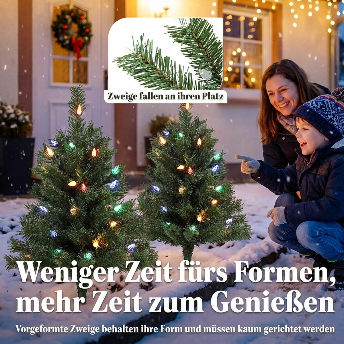 WEIHNACHTSBAUM 2er Set PVC Metall Grün - Grün, Kunststoff (60cm) - HOMCOM