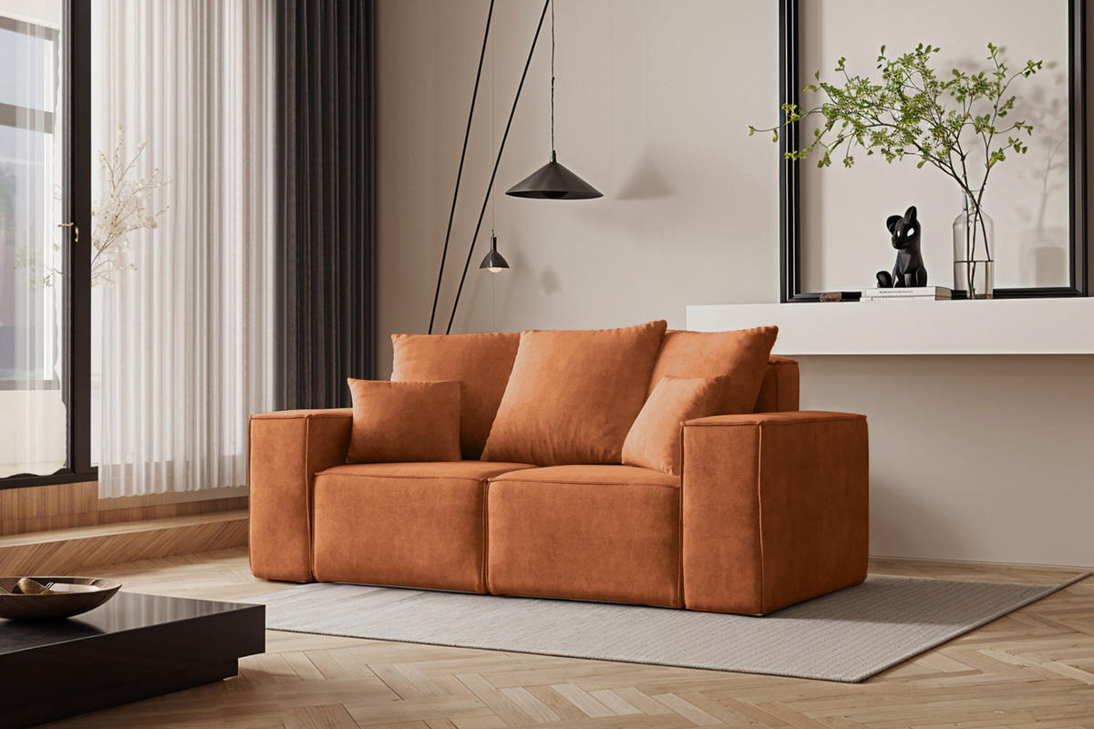 SOFA ELLA Modern Stoff Noel Orange - Terra cotta, Holz/Textil (182/78/90cm) - Kaiser Möbel