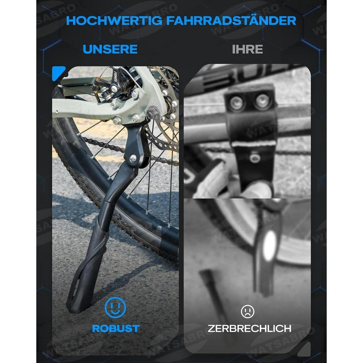 FAHRRADSTÄNDER höhenverstellbar 18-24 Zoll Aluminiumlegierung bis 35 kg - Schwarz, Metall (1/1/33.5cm)
