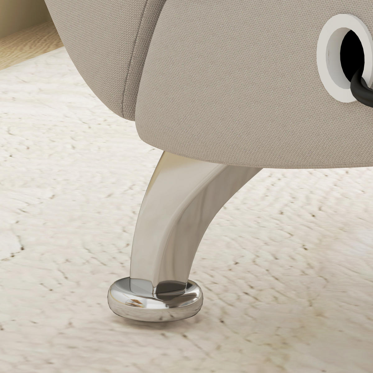 MASSAGESESSEL DE-15382 mit Massage- und Heizfunktion Creme - Creme, Metall (168/84/56cm) - ComfortXL