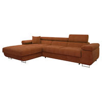 ECKSOFA Torezio Mini, Seite: Links - Dunkelorange, Holz/Textil (280/170cm) - MIRJAN24