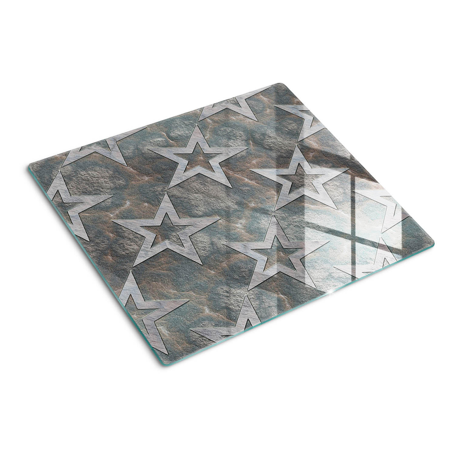GLASPLATTE 60x52 cm Steinsterne - Braun, Glas (60/0.4/52cm) - TULUP