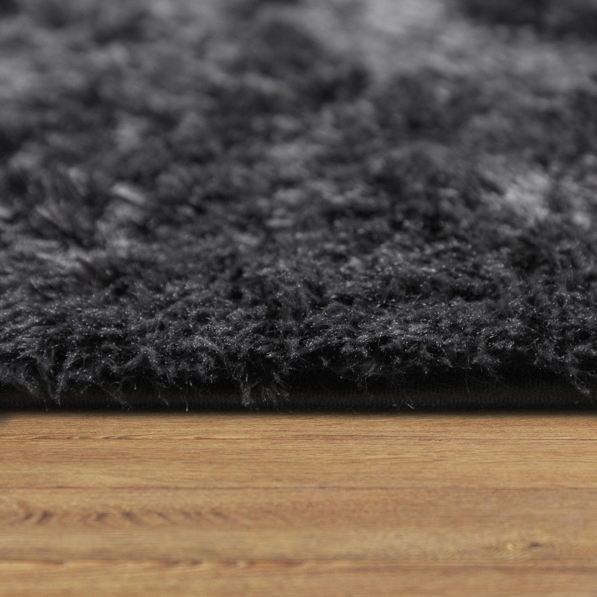 HOCHFLORTEPPICH 160/160 cm Silky 591 - Schwarz, Textil (160/160cm) - Paco Home