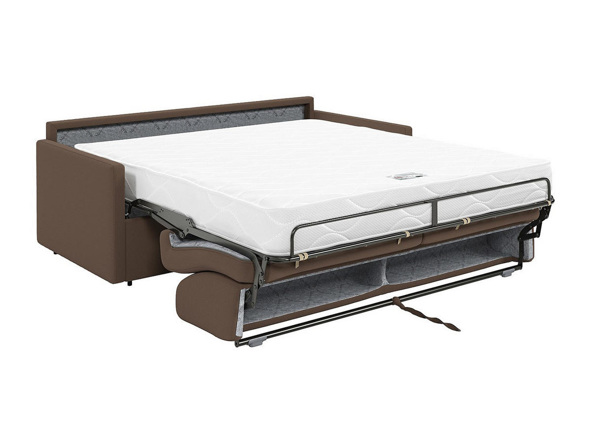 SCHLAFSOFA - 4 Personen - Stoff - Braun - - Braun, Textil (190/97/223cm) - Vente-Unique