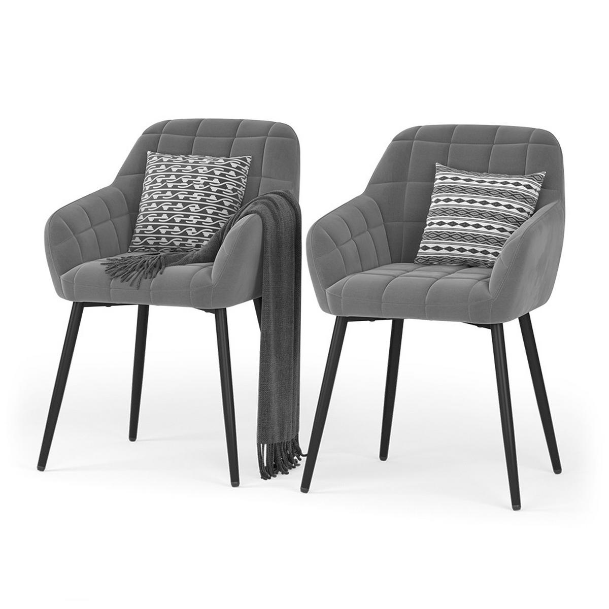 ESSZIMMERSTUHL Relio Grau 53.5 x 55.5 cm 2er-Set - Grau, Textil (53.5/79/55.5cm) - Vicco