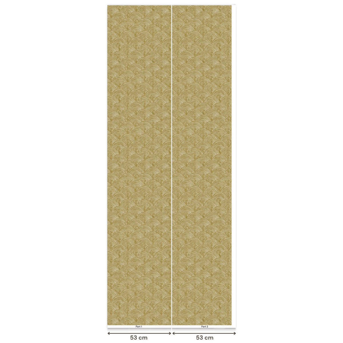 TAPETE - Fächer - Geometrisch - Grün - 100x240 cm - Goldfarben, Papier (100/240cm) - OnlyWow