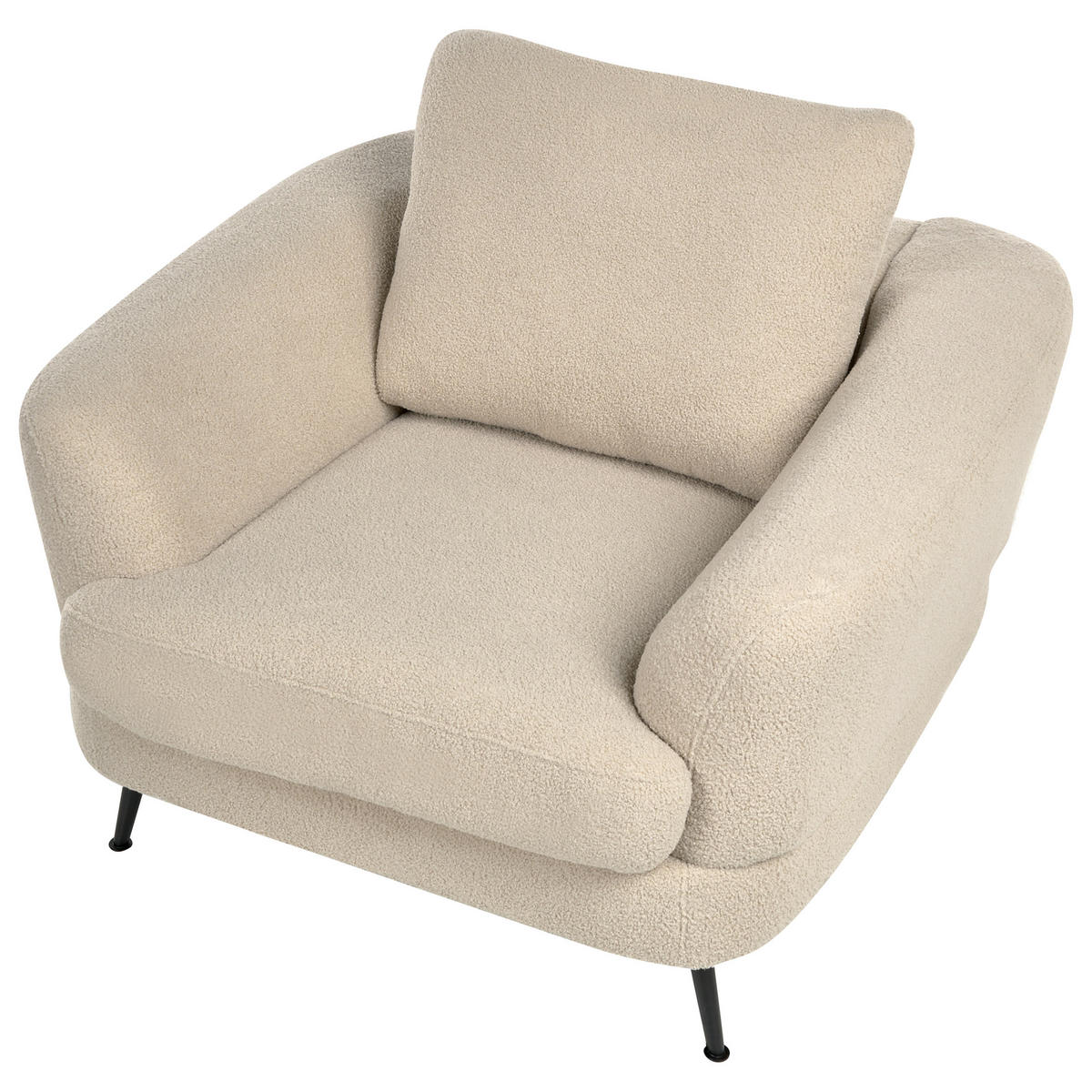 SESSEL Bouclé Hellbeige Kjaer - Beige/Schwarz, Textil (100/100/100cm) - Beliani