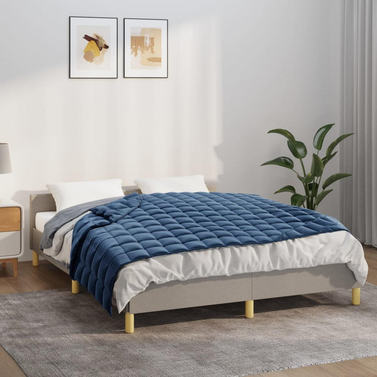 GEWICHTSDECKE Blau 137/200 Cm 6 Kg Stoff - Blau, Textil (137/200cm) - vidaXL