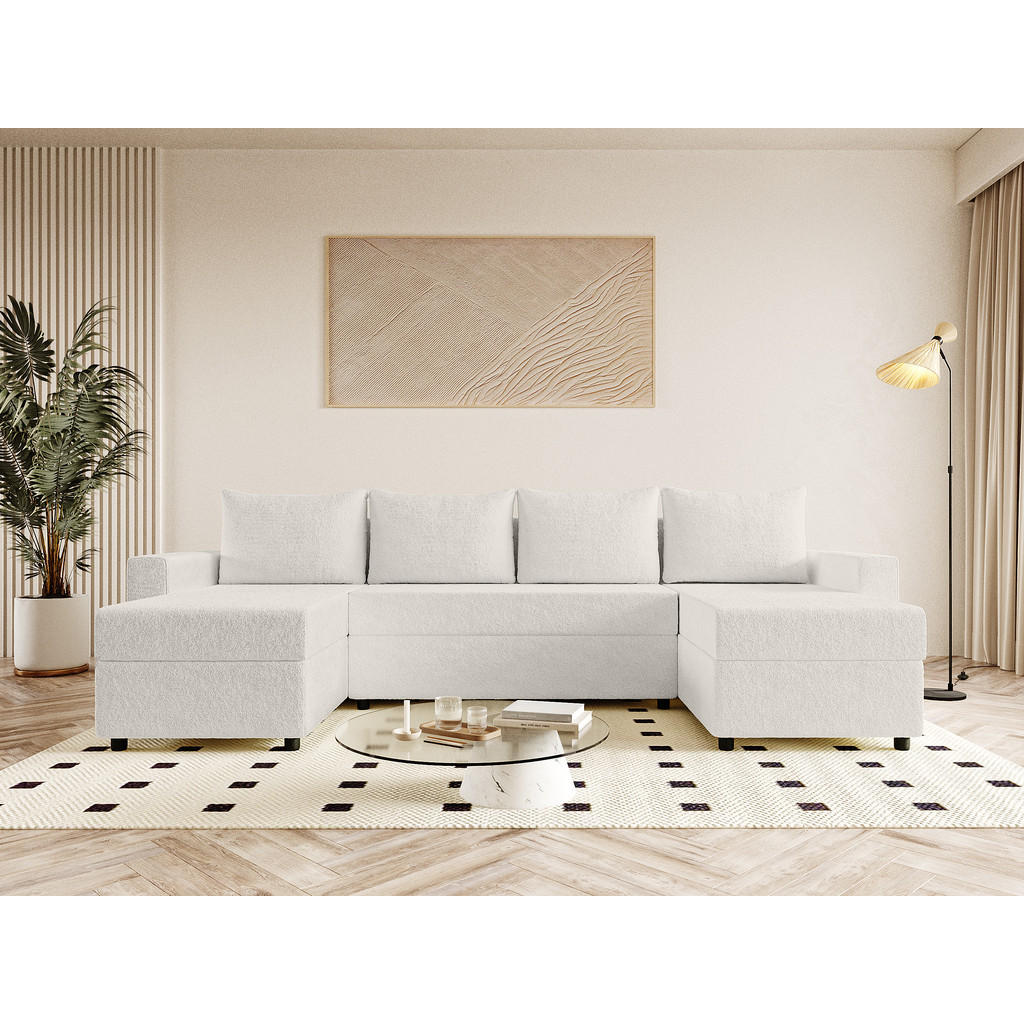 Thumbnail - Fedve Wohnlandschaft, Weiß, Textil, U-Form,L-Form, 298x72x146 cm, Wohnzimmer, Sofas & Couches, Wohnlandschaften, Wohnlan...