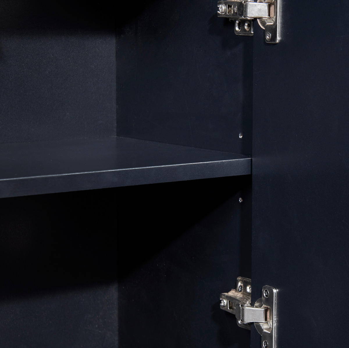SIDEBOARD 4-türig 120 x 30 x 80 cm Schwarz mit verstellbaren Einlegeböden - Schwarz, Holzwerkstoff (120/80/30cm) - Meubliv