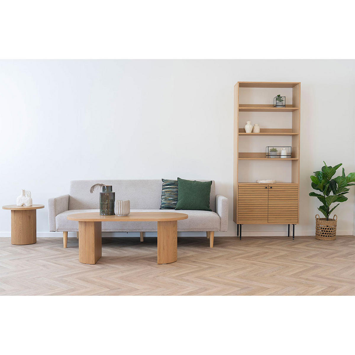 REGAL, Kyoto, Eiche, Holzwerkstoff / MDF / Metall, 80 x 30 x 200 cm - Eichefarben, Holzwerkstoff/Metall (80/200/30cm) - ebuy24