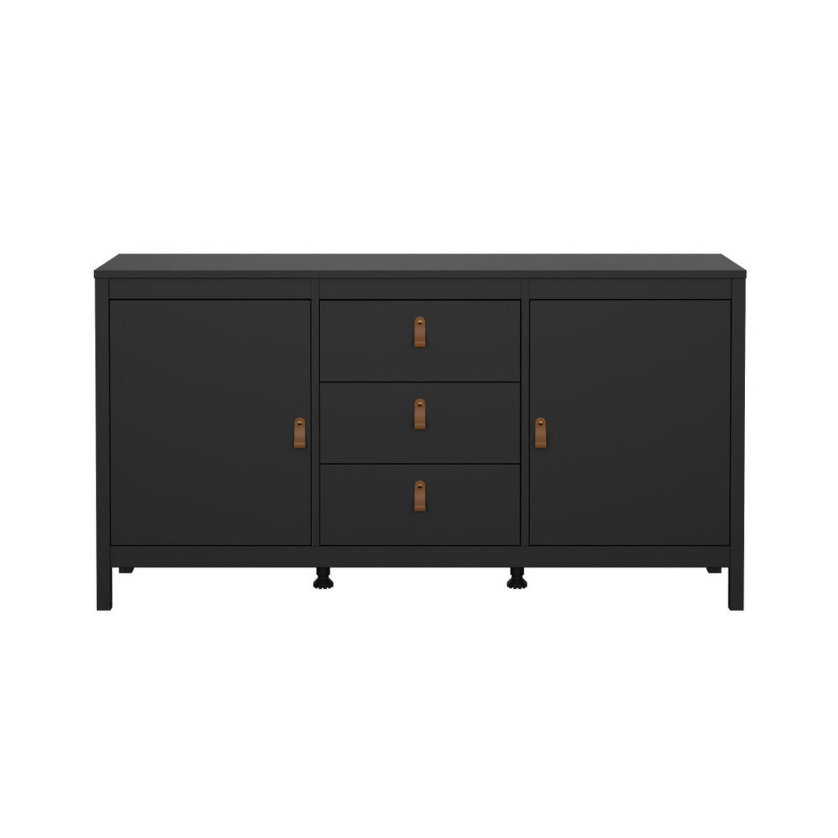 SIDEBOARD, Madrid, Schwarz, Melamin., 152 x 39 x 80 cm - Schwarz, Holzwerkstoff (152/80/39cm) - ebuy24