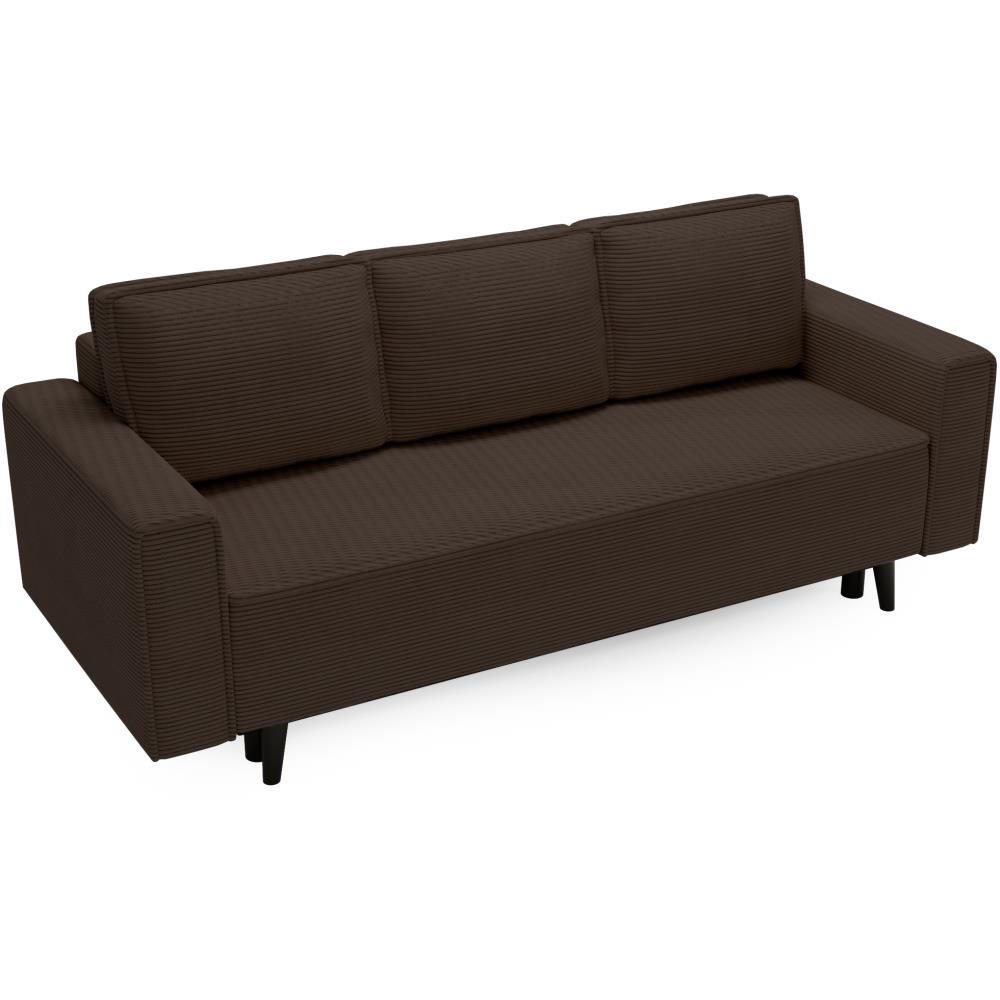 3-SITZER SOFA Monte mit Schlaffunktion braun - Braun, Textil (225/73/95cm) - Beautysofa
