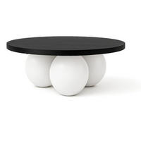 COUCHTISCH BELLY runder 60 cm im modernen Stil (Eiche Schwarz/Weiß) - Schwarz/Weiß, Holz (60/60/27cm) - Dekori_Interiors