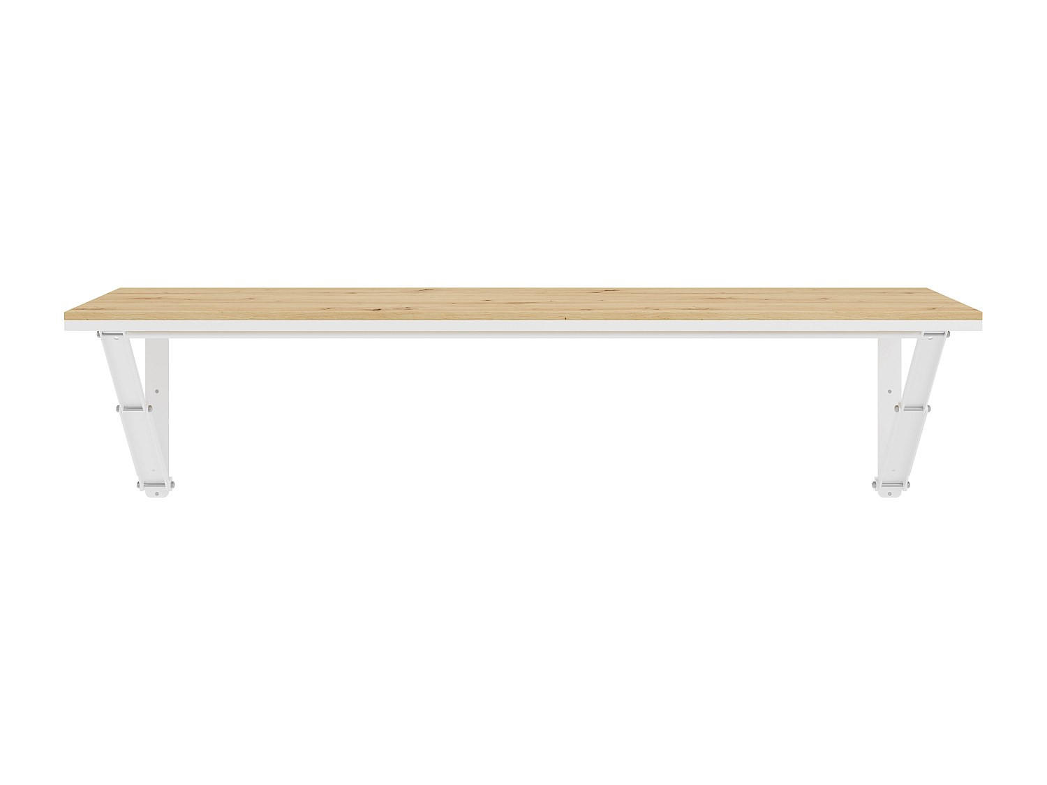 SCHREIBTISCH - 153.5 cm x 48 cm, 7.5 cm - metall - naturfarben hell, weiß Rapili - Weiß, Holz/Metall (48/153.5/45.1cm) - Vente-Unique