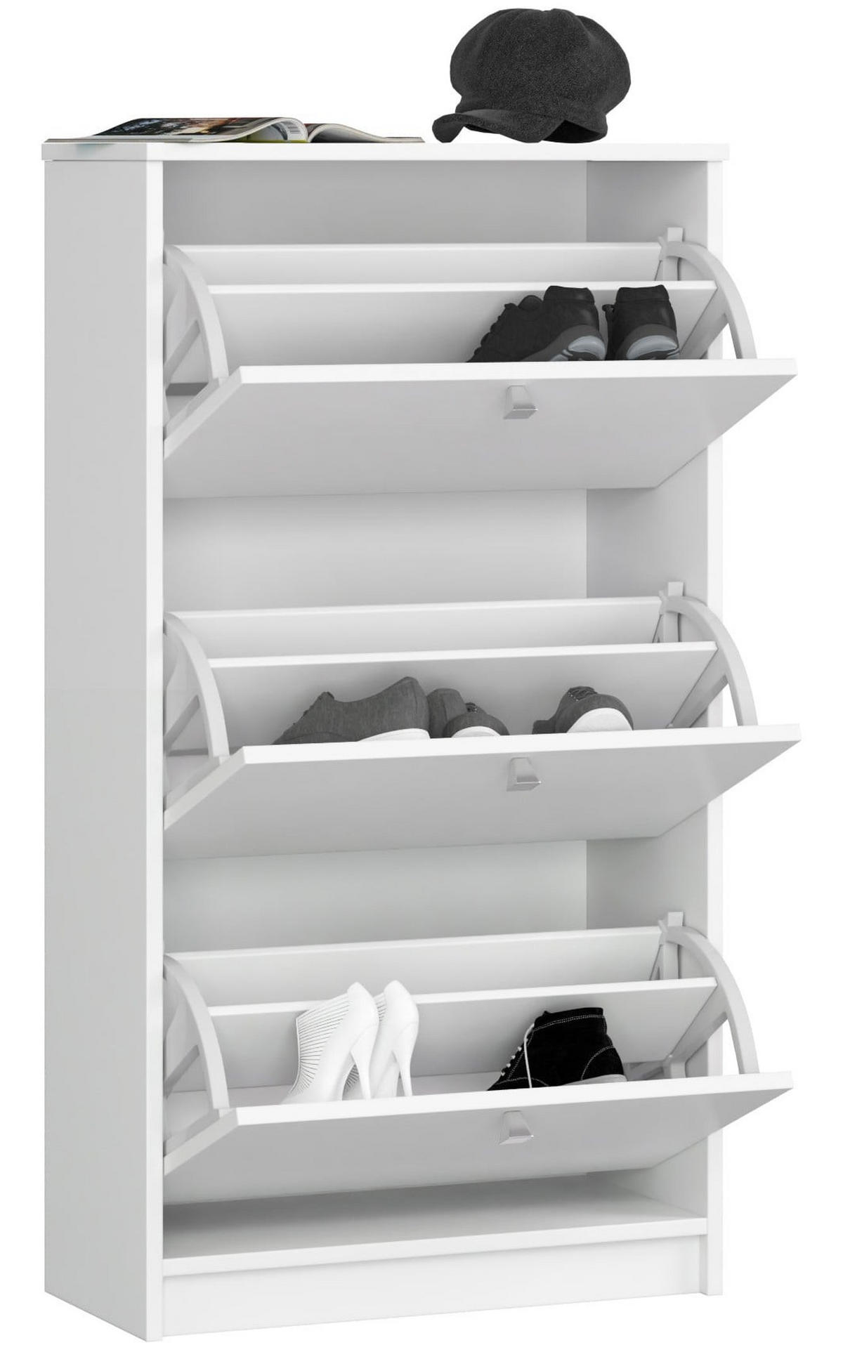 DULAP PENTRU PANTALOI Alb 113/60/28,5 - alb, compozit lemnos (60/113/28.5cm) - RAUMHIRSCH FURNITURE