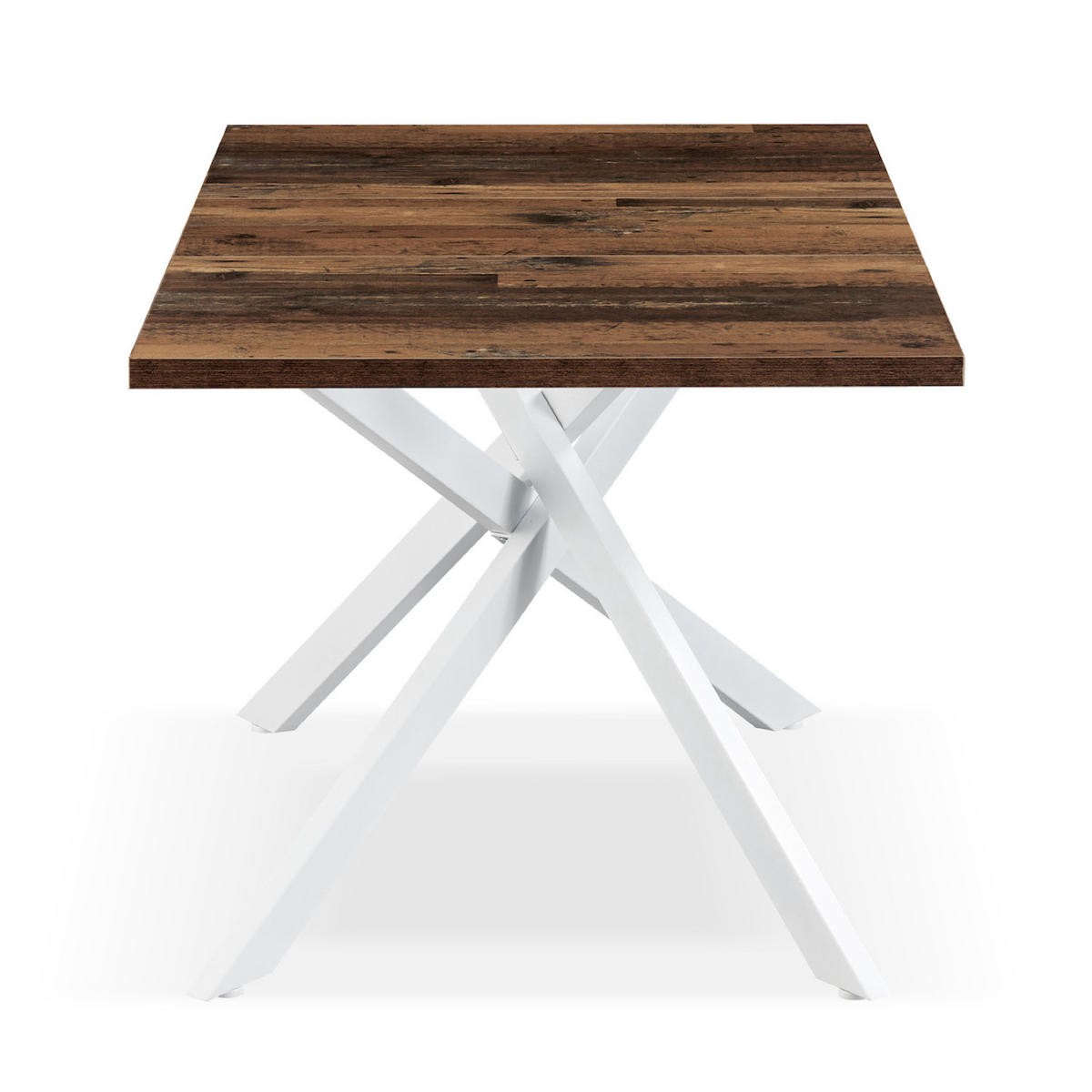 ESSTISCH BEA 120-160/80/76 cm Texas-Eiche - Weiß/Braun, Holzwerkstoff/Metall (80/120/76cm) - B&D Home