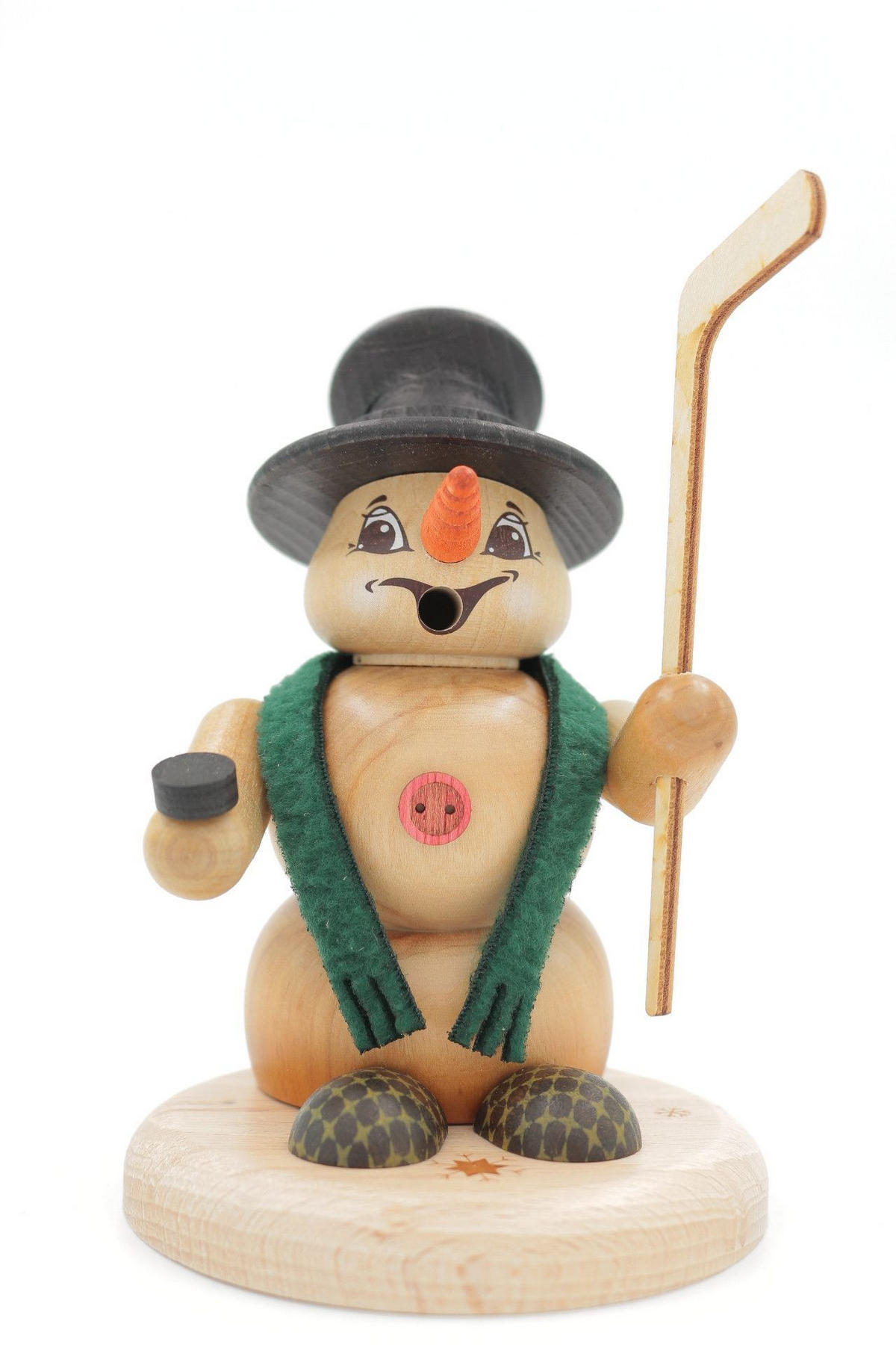 RAUCHFIGUR Scheemann Natur Eishockey 13 cm - Multicolor, Holz (10/13/0.1cm)