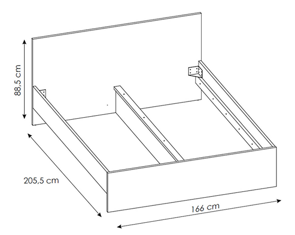 BETT Boston weiß 166 / 205,5 / 88,5cm - Weiß/Grau, Holz/Holzwerkstoff (160/200cm) - Feldmann-Wohnen