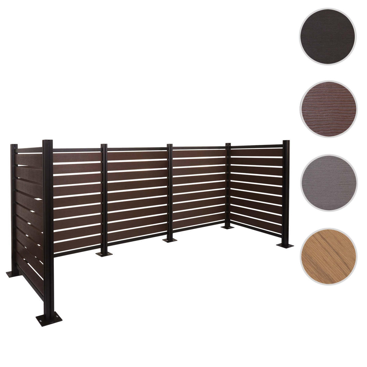 MÜLLTONNEN-ZAUN Alu 130x300x110cm Hellbraun - Hellbraun, Metall (300/130/110cm) - PROREGAL