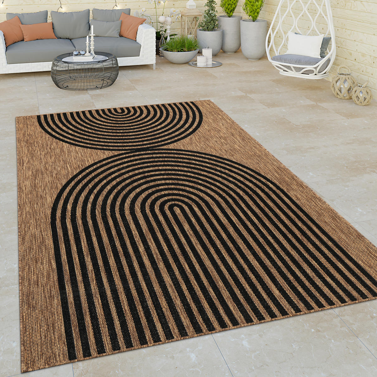 OUTDOORTEPPICH 240/340 cm Illusion 328 - Naturfarben, Textil (240/340cm) - Paco Home