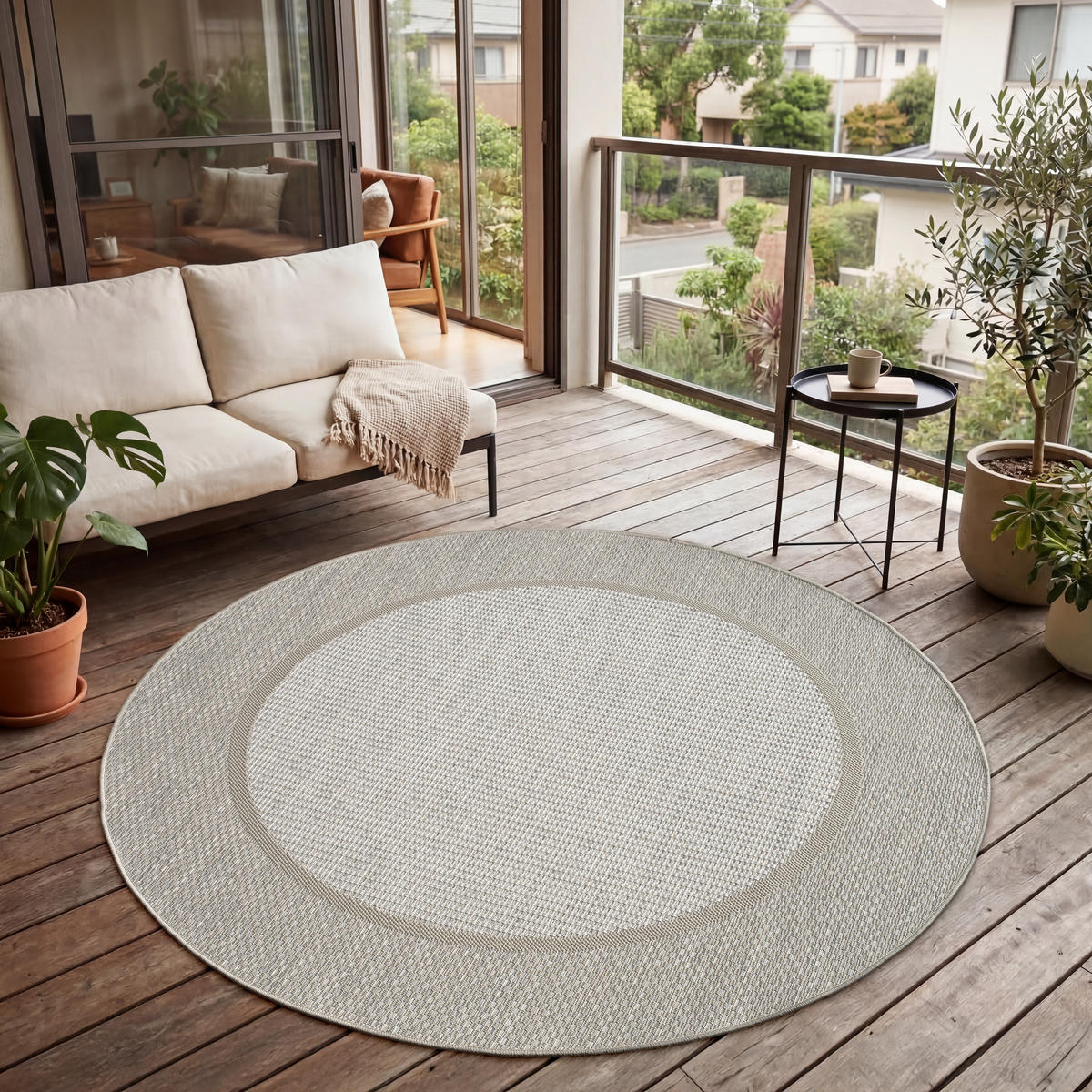 OUTDOORTEPPICH 160/160 cm Vermont 195 - Beige, Textil (160/160cm) - Paco Home
