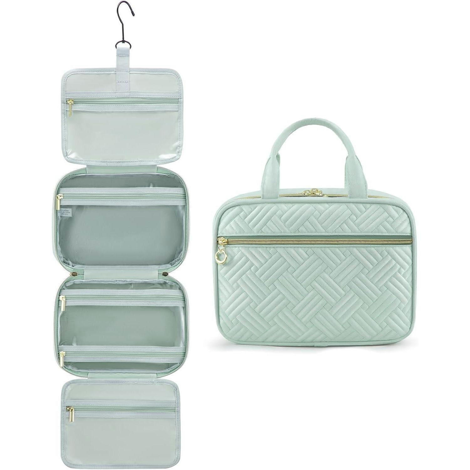 KULTURTASCHE Damen Hellgrün mit Haken - Hellgrün, Kunststoff (20/11/28cm)